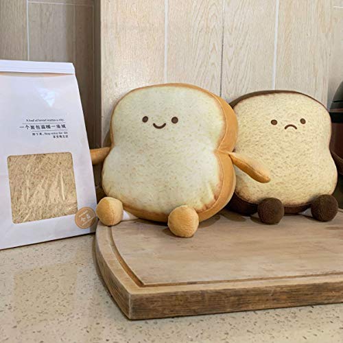 Nenalayo Toast Sliced Bread Pillow,Bread Shape Plush Pillow,Facial Expression Soft Toast Bread Food Sofa Cushion Stuffed Doll Toy For Kids Adults Gift Home Bed Room Decor (S) #TOP3