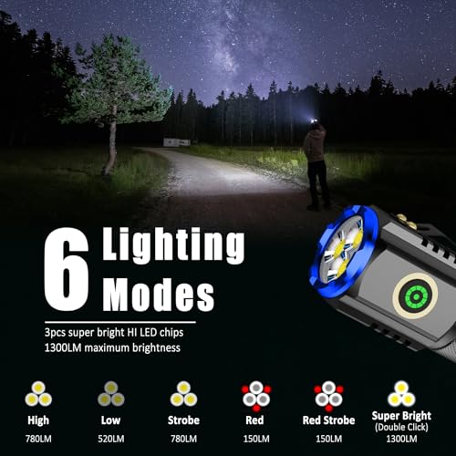 Xtauto XT00627 Portable Led Mini Flashlight, Rechargeable Edc Small Pocket Flashlight 6 Lighting Modes W/Magnet Clip Waterproof thumb #2
