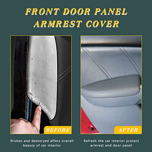A Abigail Front Door Panel Armrest Cover Compatible With 2009 2010 2011 2012 2013 2014 2015 Pilot Auto Leather Suture Console Lid Cover Replacement(Gray) #TOP5