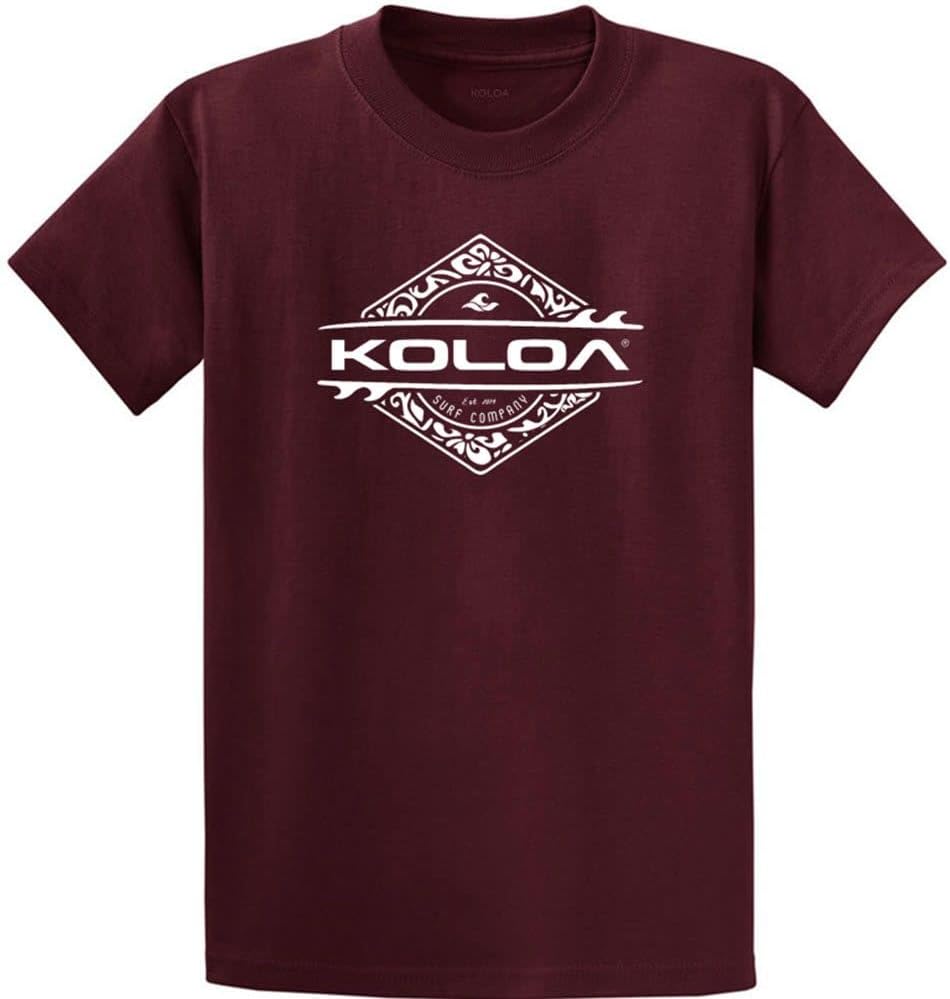 Koloa Surf Diamond Thruster Logo T Shirts in Regular,Big & Tall Large Athletic Maroon - White Logo