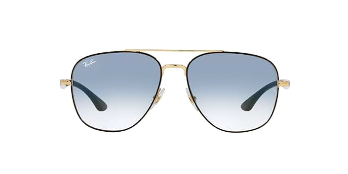 Amazon.com: Ray-Ban RB3683 Square Sunglasses, Black on Gold