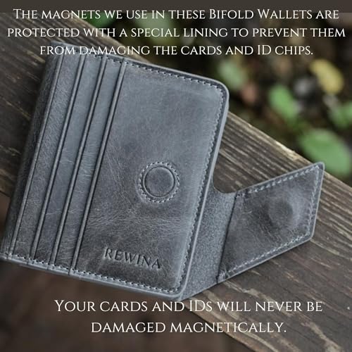 Genuine Leather Bifold Wallet,Credit Card Holder for Men,RFID Blocking,Slim Minimalist Front Pocket,Thin,Stylish,Best Gift,Vintage Crazy,Horse Leather,gifts for men (COFFEE)3