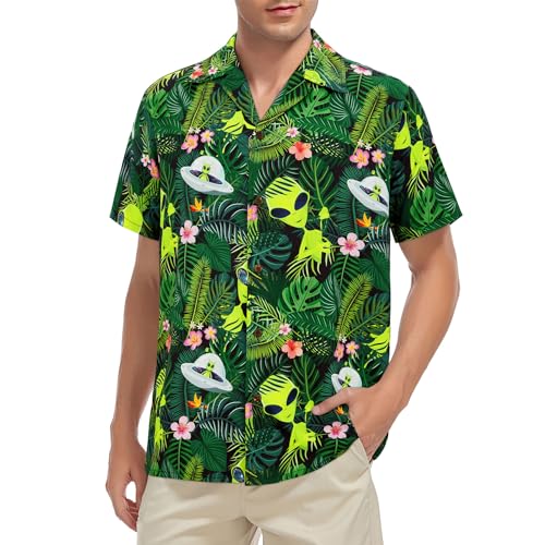Zando Funny Hawaiian Shirt for Men - Soft Crazy Animal Print Short Sleeve Outfit Top for Casual & Summer Beach & Party3