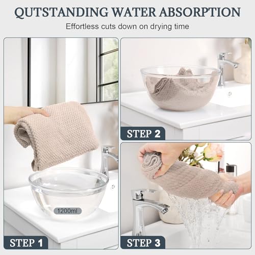Image of 2 Pack Microfiber Hair Towel - 41 x 24 inches Super Soft, Absorbent, Fast Drying Without Frizz Hair Towel Wrap for Women Long, Thick, Curly Hair - Hair Turbans with Elastic Strap