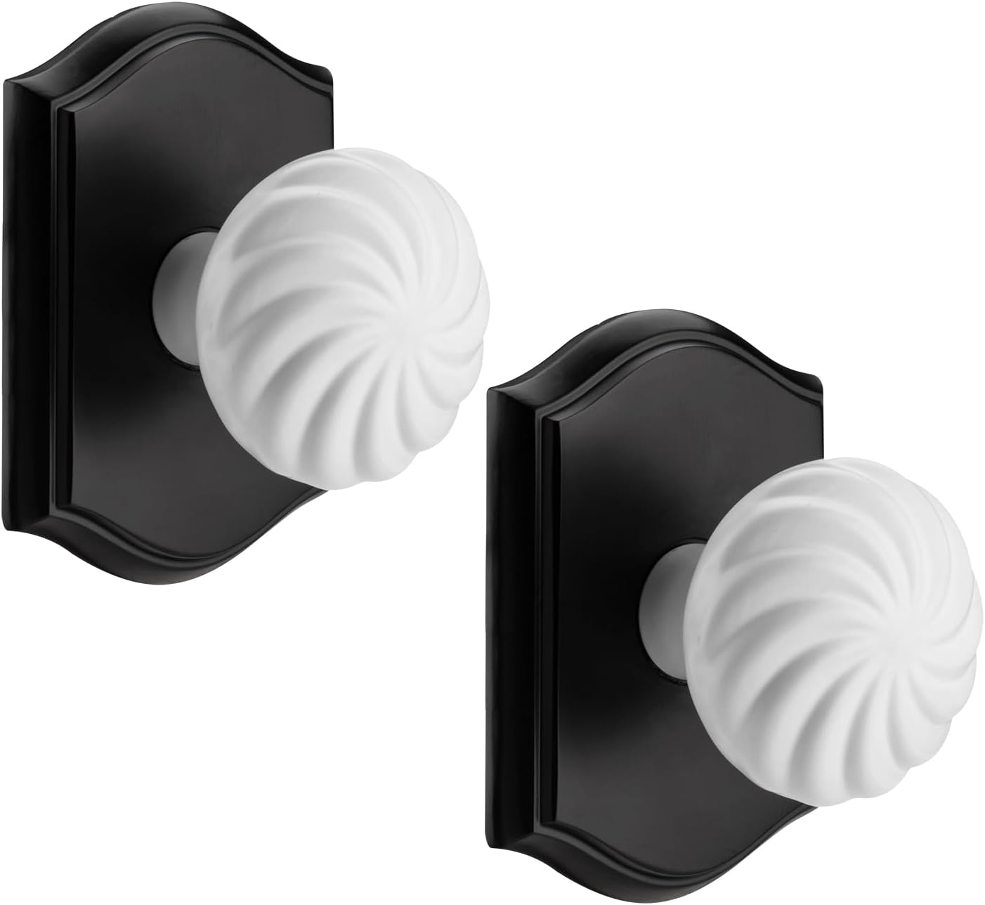 Brushed Gold Door Knobs Interior for Privacy Bath & Bedroom | Zinc Camelot Trim, Gold & White Flower Style