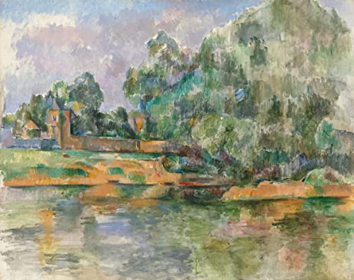 Affiche Toile Bords de Seine à Médan Cézanne - Tableau Décoration Salon 60x90cm