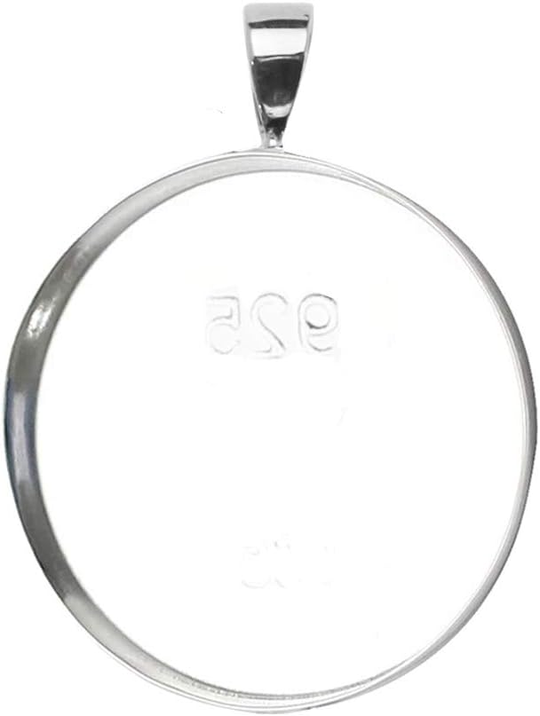Solid 925 Silver Bezel Pendant Trays for Settings fit Round 25mm(1 Inch) Flat Back Cabochon Jewelry Pendant Blanks Suppliers