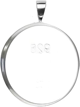 Solid 925 Silver Bezel Pendant Trays for Settings fit Round 25mm1 Inch Flat Back Cabochon Jewelry Pendant Blanks Suppliers