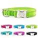 Personalized Dog Collar, Reflective Custom Dog Collar with Name Phone Number Adjustable Size (XS S M L) (Lime)
