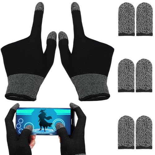 Sewroro Manchons Doigts Jeu Mobile Cuivre Élastiques Protection Tactile pour Gaming Précision et Souplesse Améliorées Compatibles Écrans Tactiles pour Joueurs