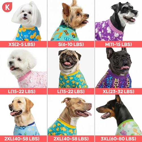 KYEESE Dog Pajamas Velvet Dog Pajamas Small Sized Dogs Soft Dogs Clothes Pet Coat Stretchy Doggie Pjs Pet Costume with Yellow Ducks Pattern Comfy Doggie Jammies Onesie, Medium - Image 7
