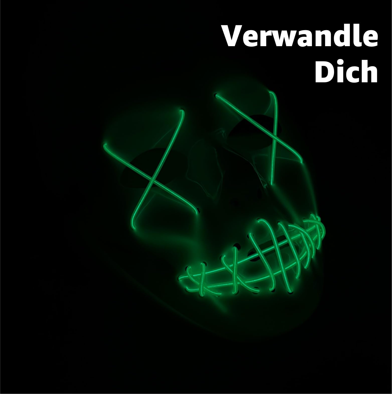 TK Gruppe Timo Klingler LED Scary Mask, Controllable from Purge, Luminous Face - Image 4