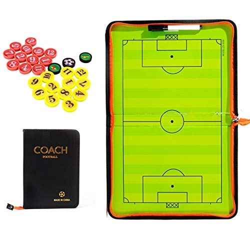 サッカーボード タクティックボード 作戦盤 作戦板 作戦ボード 折りたたみ式 コーチングボード 戦略指導 レフリーセット 持ち運び便利 43 x 28 cm