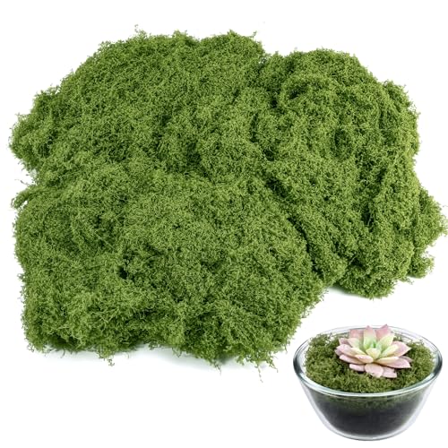 Draupnir 150g Musgo Artificial Decoracion, Musgo Falso, Musgo Manualidades, Simulación de Musgo para Pared Boda Pascua Mesa Hogar Oficina Arte Paisaje Jardín Decoración (Verde Oscuro)