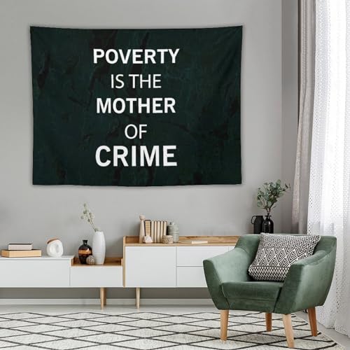 Tapiz para colgar en la pared Yelolyio de 60x80 pulgadas con arte de refranes de pobreza 6