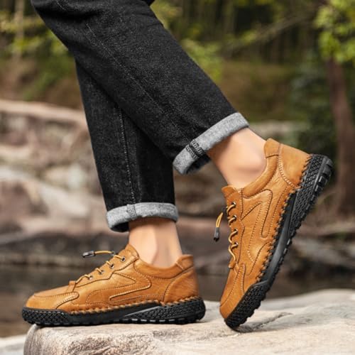 Factory Direct Delivery Directly Shipped from The Factory Mens Casual Shoes, Breathable Leather Sneakers Featuring Handmade Details. These Walking Shoes with Anti - Slip Soles are Suitable.2