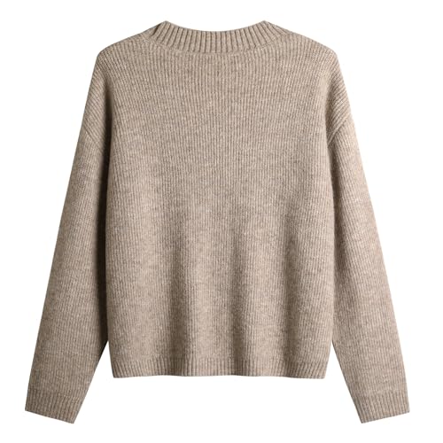 Women's Knit Cardigans Open Front Long Sleeve V Neck Button Down Loose Cardigan Sweaters Cable Knit Outwear Coats2