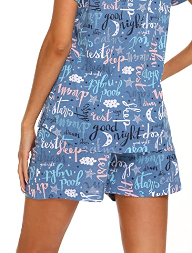 Image of ENJOYNIGHT Women Pajama Shorts Cotton Lounge Bottoms Sleep Shorts with Drawstring & Pockets