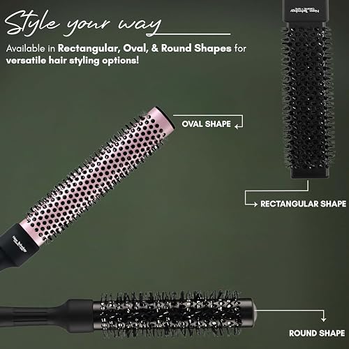 Image of Beaute Secrets Thermal Rectangular Barrel Hair Brush for Men and Women, Large Hair Styling Brush, Minimize Damage, Innovative Design,Never Seen 44mm Rectangular Hair Styling Brush
