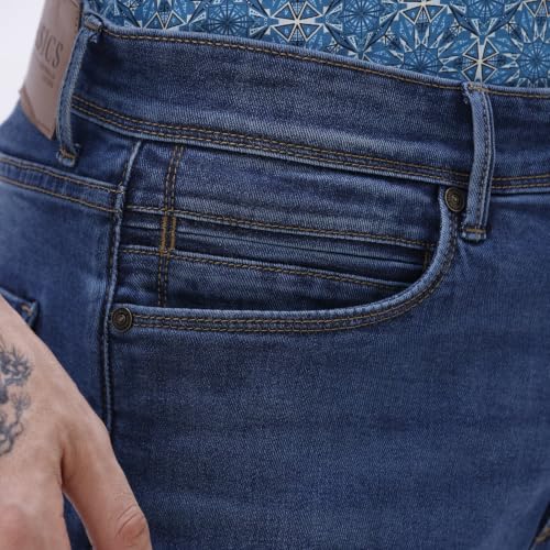 Image of BASICS Premium Cotton Stretch Jeans for Men | Smart Casual Denim