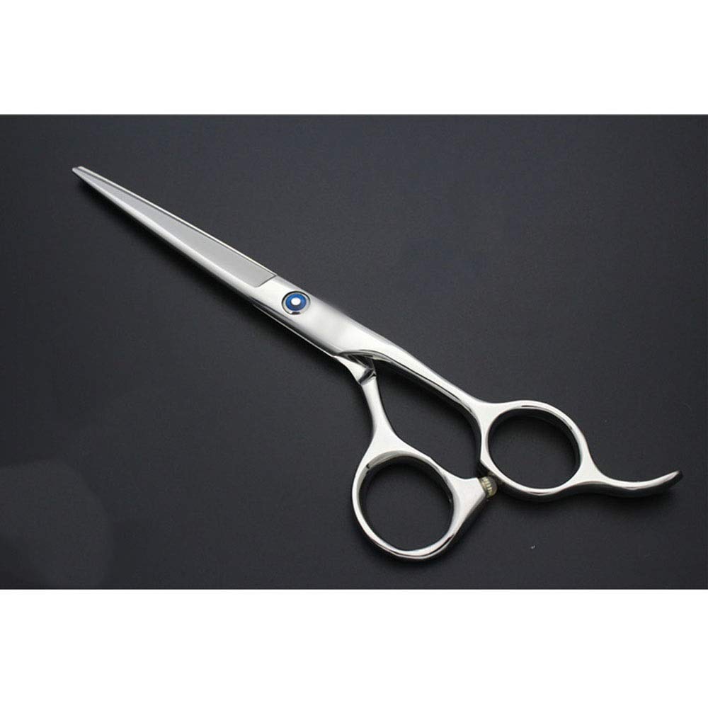 YZCIS 6,5-Zoll-Friseur-Haarschnitt-Flachschere, klassischer gerader Griff, Friseurschere, Haarpflege-Werkzeuge (Silber)