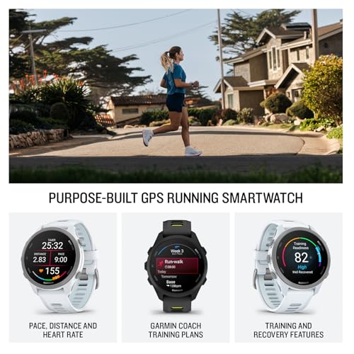 Image of Garmin Forerunner 170, GPS Running Smartwatch, Advanced Training Metrics and Recovery Insights, Black with Black /Amp Yellow Band