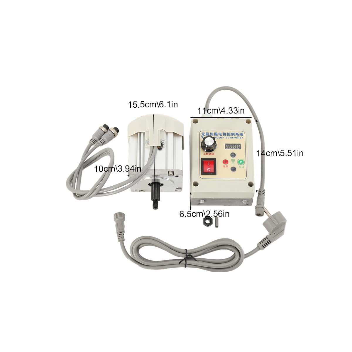 220V 1200W Bürstenloser Servomotor Satz mit Controller für Holzbearbeitung Drehmaschine, Geschwindigkeit Einstellbar 200 bis 5000U/min 5N.M