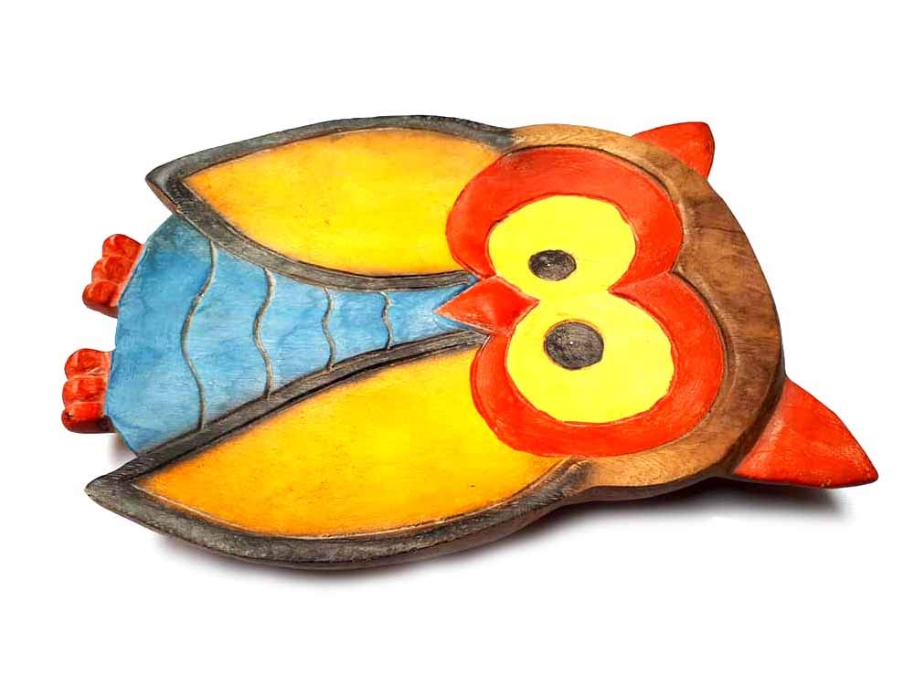 1 Schlüsselanhänger Eule groß 30 x 24 cm, Antik-Effekt, für Süßigkeiten und Geld, zum Aufbewahren von Geld, Bar, Restaurant, mit Flügeln