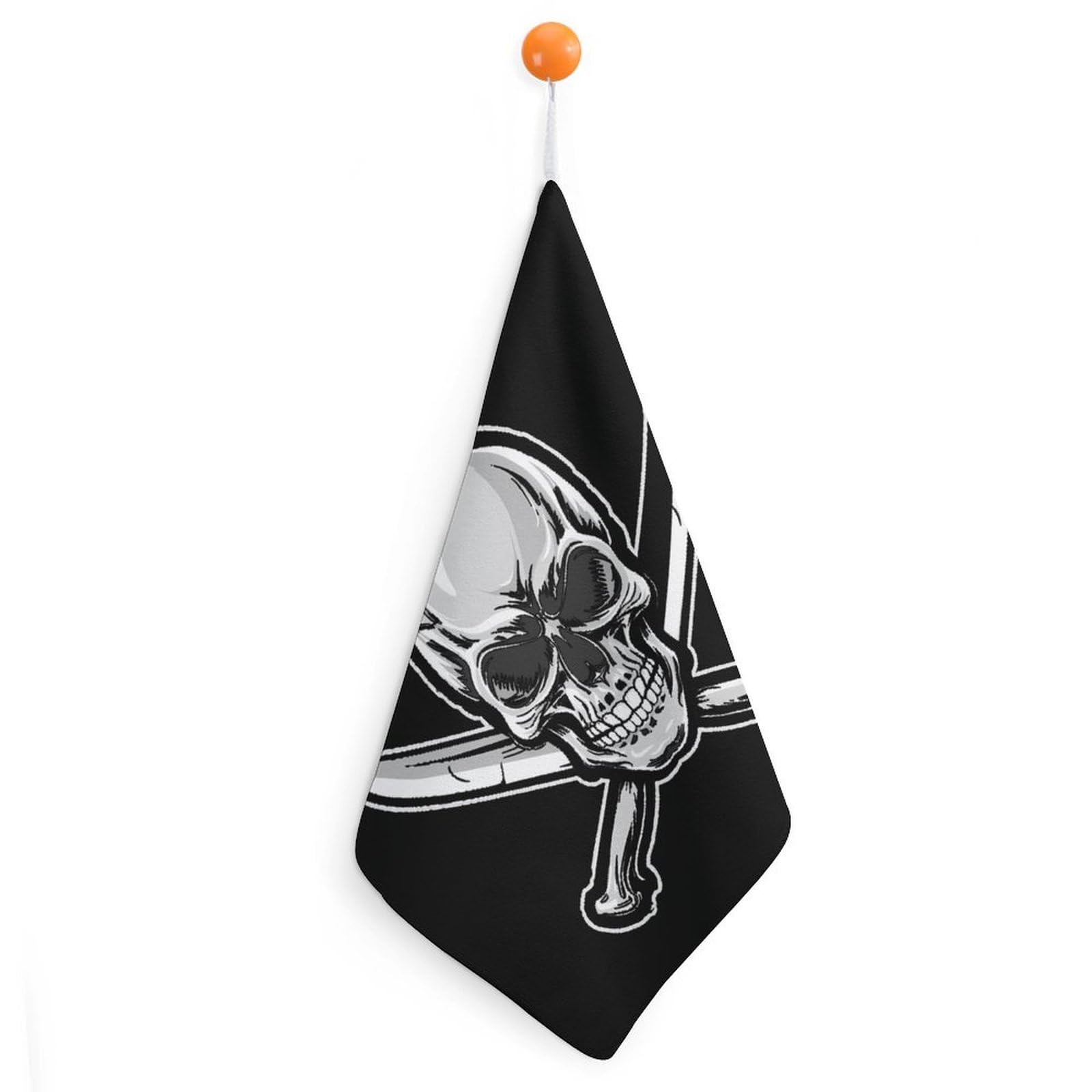 TXFBTRFSA Pirates-Flag Skull Swords Hand Towels with Hanging Loop Kitchen Towel Handkerchiefs Cleaning Cloths