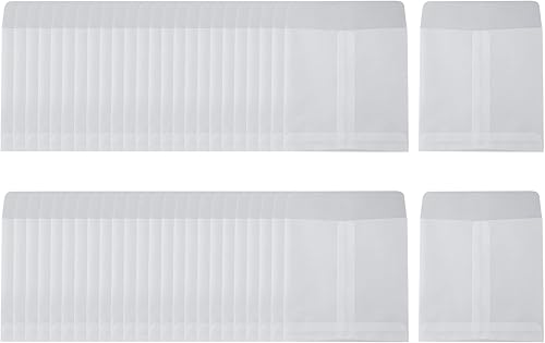 Crapyt Sobre para carta, fotografía, joyería, moneda, sello cuadrado blanco translúcido 110 × 4.331 in4.33 "× 4.33" (L× W) 50 piezas sobre de papel
