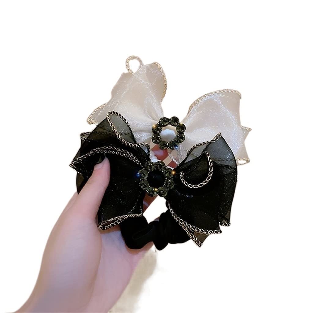 Scrunchies Per Capelli Pizzo Fiocco Testa Corda Perla Per Capelli Cavallo Anello Per Accessori Per Elastici Per Coda Di Cavallo