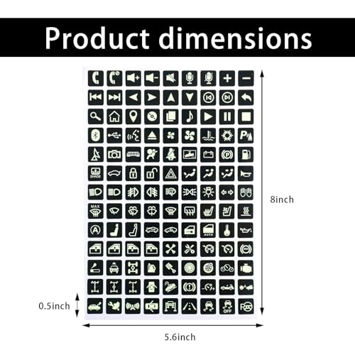Image of 117 PCS Car Center Console Switch Button Luminous Sticker, PET Waterproof Wear-Resistant Night Safety Switch Sticker, AC Instrument Panel Button Decal, Universal for Cars (Fluorescence Green)