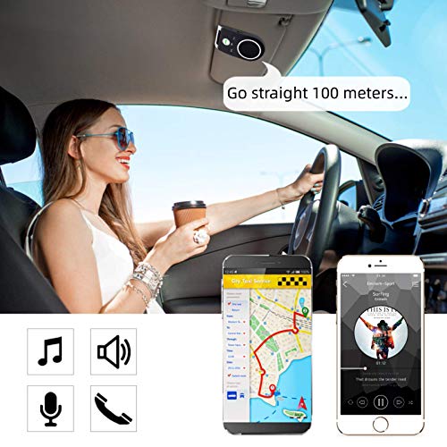 Aigital Bluetooth 5.0 Car Speaker Wireless in-Car Speakerphone Visor-Clip Bluetooth Handsfree Adapter, Upgraded Speaker System for HiFi Music and Clear Hands Free Calls, Designed for Safe Driving - Thumbnail 4