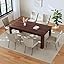 Walnut Table + 6 Beige Chairs