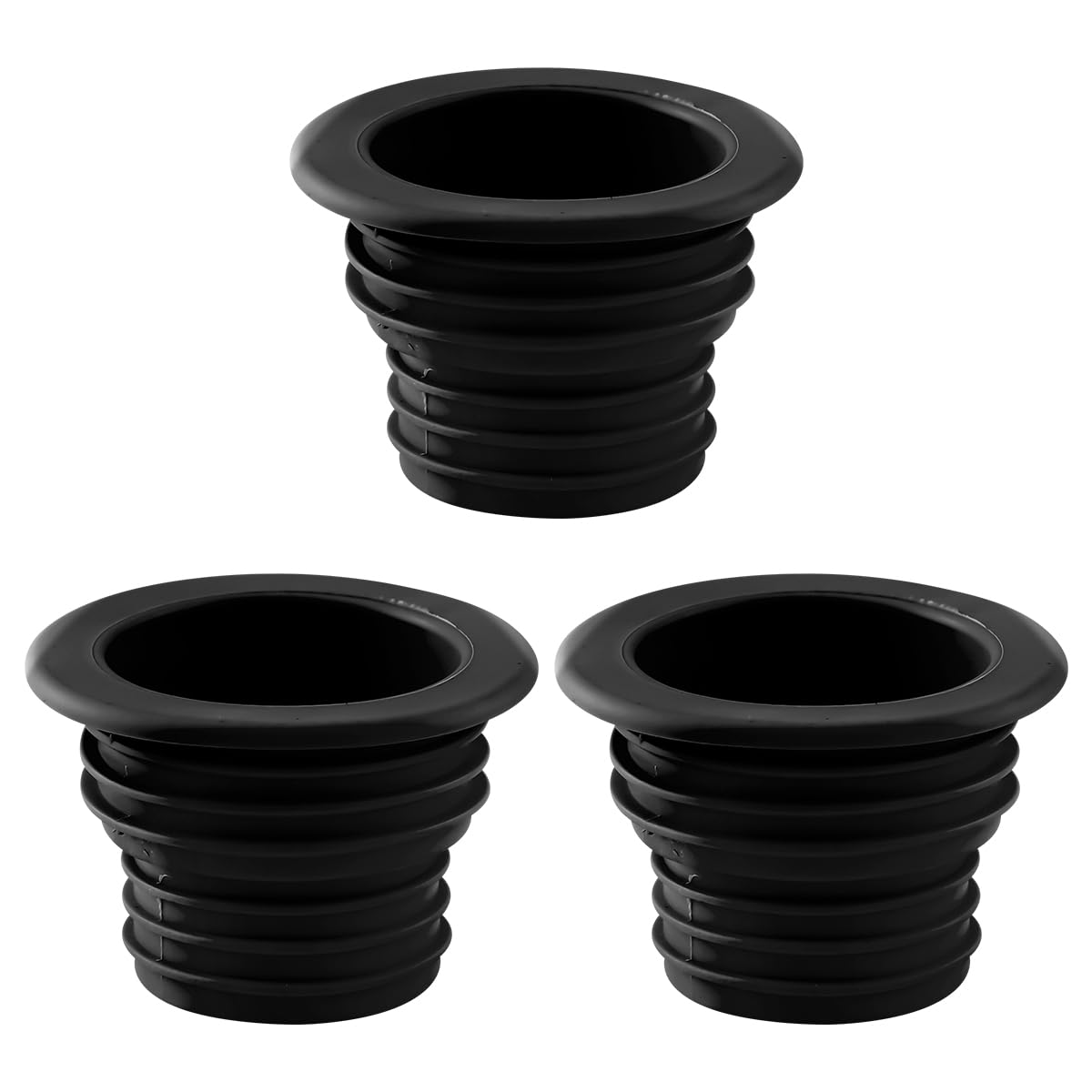 Lotsdonxia 3-Pack Universal Silicone Drain Plugs - Odour-Blocking Pipe Seals for Washing Machines, Bathrooms & Kitchens (Black)