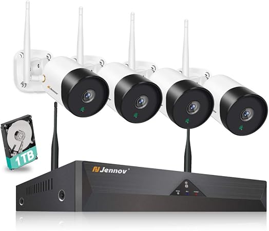Amazon Co Jp Jennov 防犯カメラ 屋外 ワイヤレス 4台 家庭用 500万画像 無線 Wifi 監視カメラ ネットワークカメラ 防水 玄関ドア監視 防犯カメラキット 屋外屋内 Cctvセキュリティカメラシステム 8チャンネル録画機キット 遠隔監視 赤外線ライト 暗視撮影 動体検知