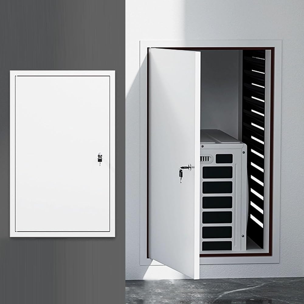 Trappe d'accès en aluminium laqué blanc pour inspection de cloison 70x70cm
