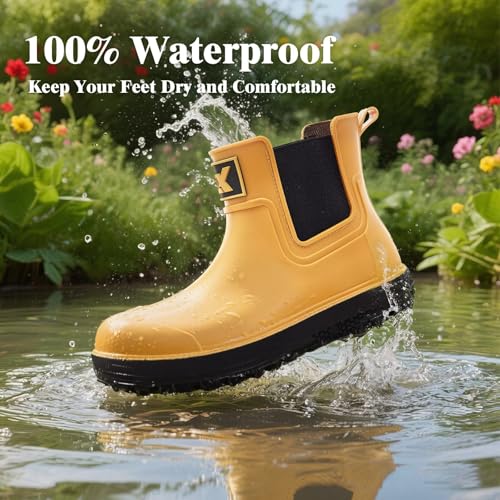 Ankle Rain Boots Men Women Waterproof Deck Boots Anti-Slip Rubber Chelsea Garden Work Shoes Short Mud Booties Fishing Farming Camping2