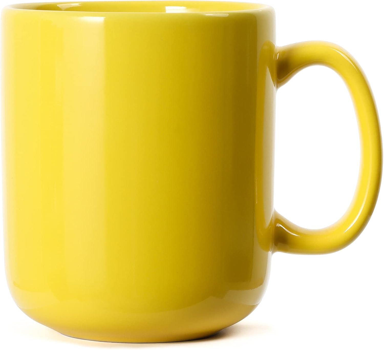 Smilatte 20 OZ Large Coffee Mug, M016 Plain Ceramic Boss Big Tea Cup with Handle for Dad Men, Yellow