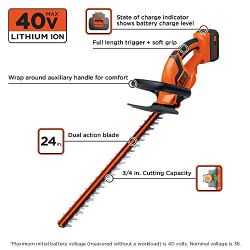 black and decker hedge hog cordless battery