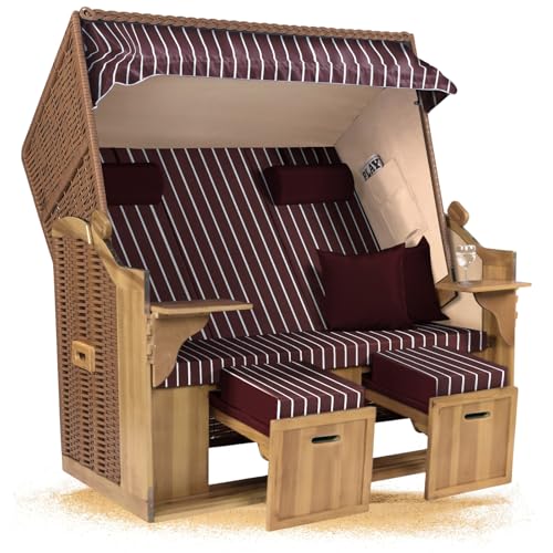 Strandkorb Hanse Ostsee XXL 2,5 Sitzer Volllieger Natur Beige 150cm...