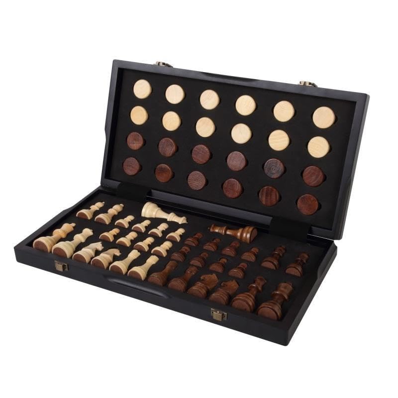 Set da gioco magnetico for scacchi e dama in legno Scacchi