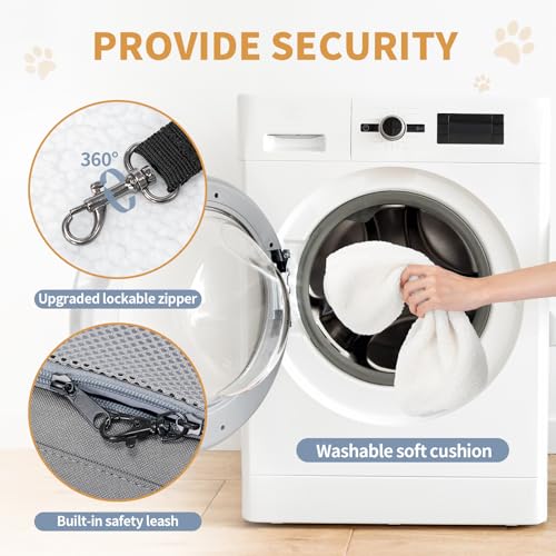 Petsfit Transporttasche Katze & Hundetasche Flugzeug | Flugtasche für Hunde & Transportbox Katze | Flugtaugliche Haustiertasche | Sicherer Transport in Auto, Flugzeug und Bahn, S/Grau