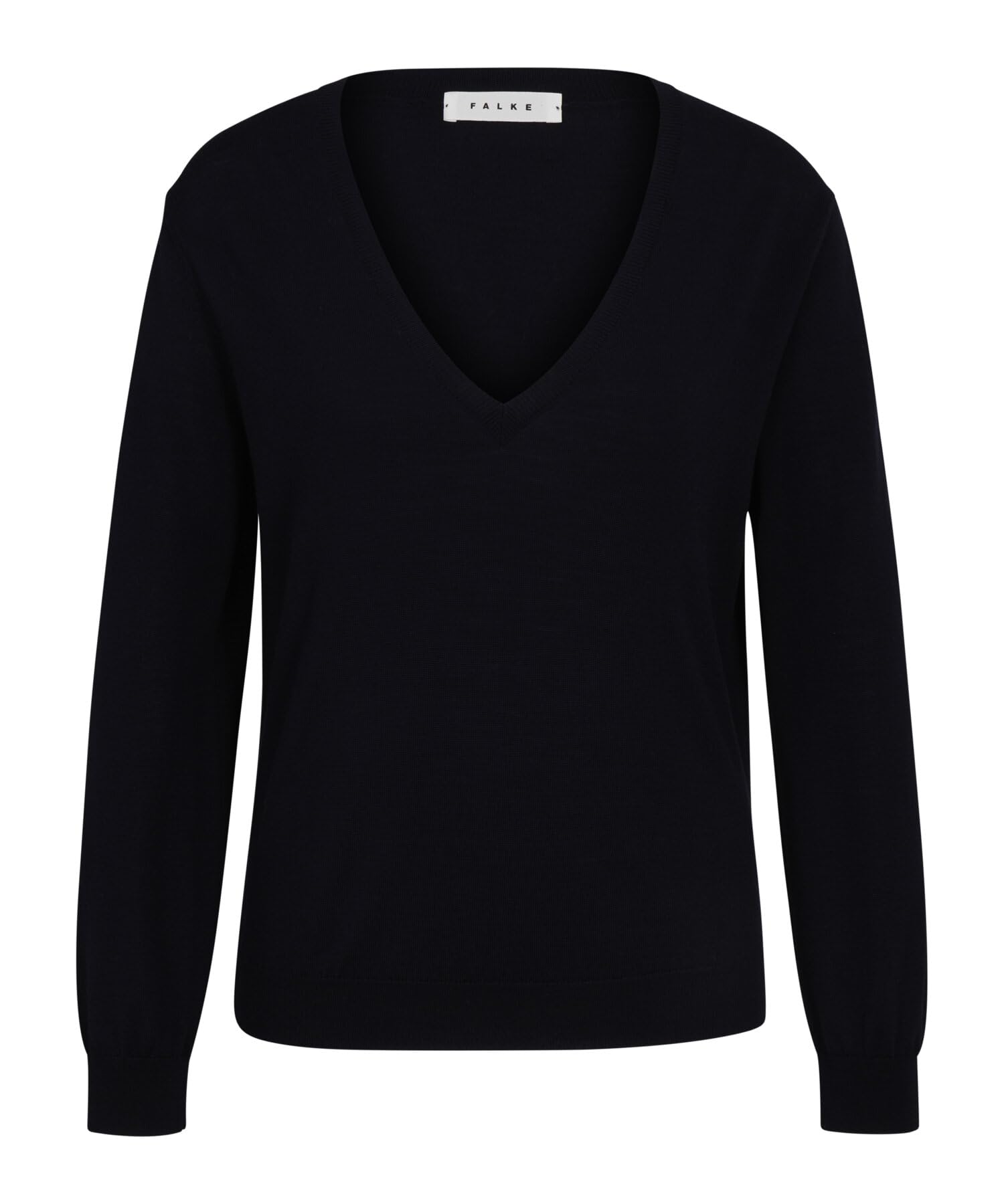 FALKE Mujer Basic New Merino V-Neck suéter pulóver Elegante clásico para el Trabajo y el Tiempo Libre con Cuello en v Transpirable regulación climática antiolor Lana 1 Pieza