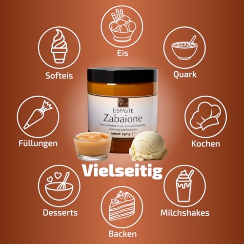 Zabaione-Eispaste für leckeres italienisches Zabaione Eis »Auch zum Verfeinern von leckerem Eis, Desserts, Getränke, Pralinen Torten und vielem mehr » Inhalt 250 g – Bild 5