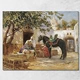 El barbero Frederick Arthur Bridgman, fab53 - Cuadro impreso sobre lienzo, 50 x 40 cm
