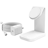 Wireless Charging Stand for MagSafe &lpar;MFi Approved -15W&rpar; - Includes 20W Wall Charger & 2M &lpar;6&period;6FT&rpar; USB-C to USB-C Cable - Brilliant Opera &lpar;White&rpar;