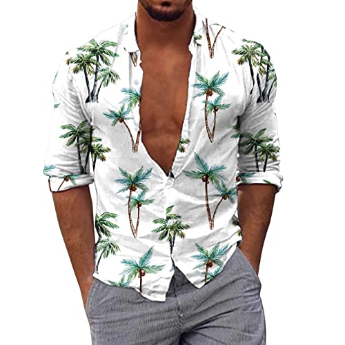 Chemise homme manches courtes col mao tshirt blanc d'été en mélange de coton