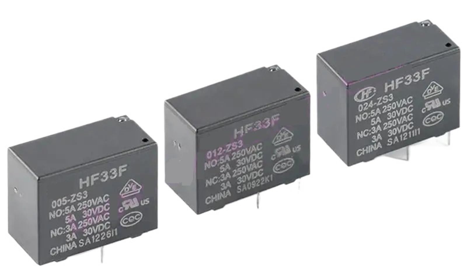 Relais HF33F JZC-33F 5V 12V 24V 5A mini relais de puissance 4 ou 5 broches
