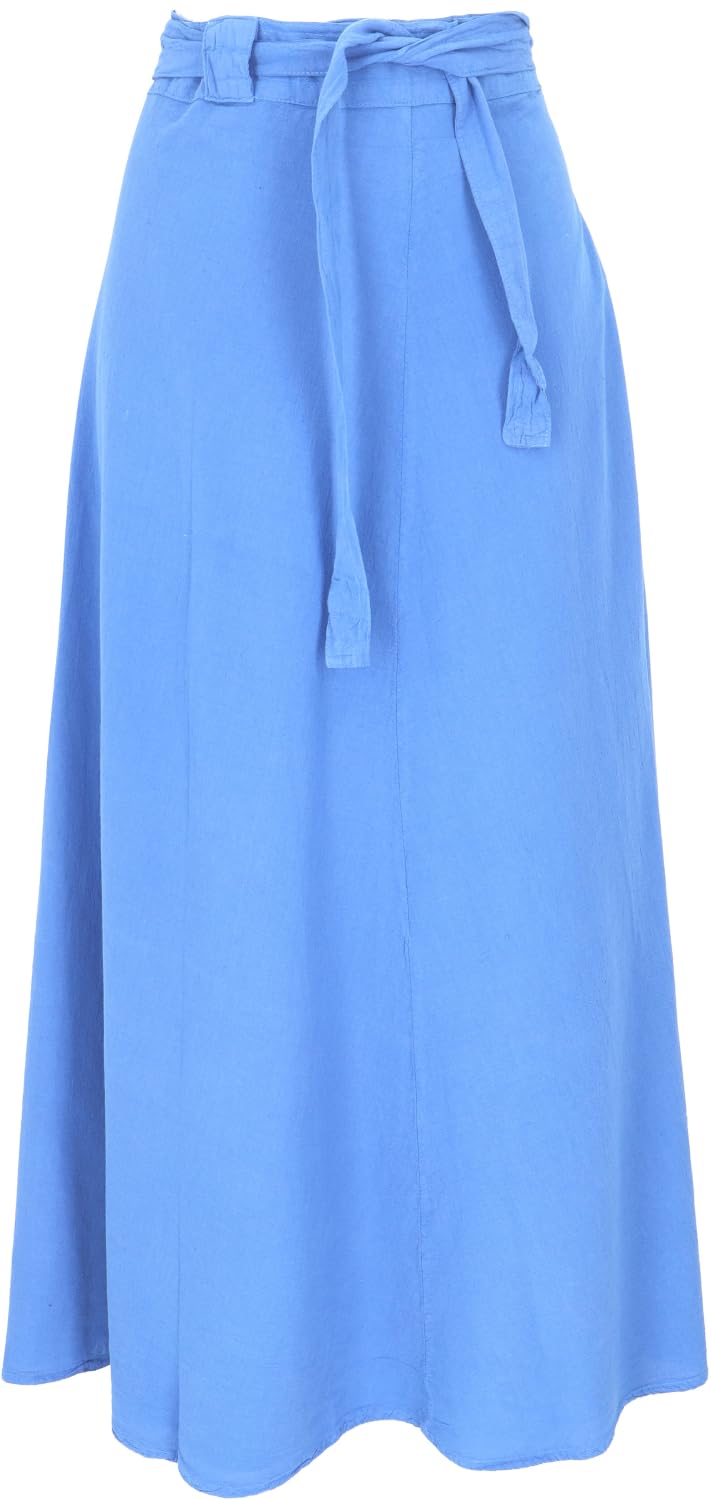 Weit schwingender Wickelrock, Maxirock, Boho Baumwoll-Sommerrock, korallrot | Luftig, 100% Baumwolle, flexible Passform, eleganter Look, vielseitig kombinierbar, ideal für Sommer, Damen